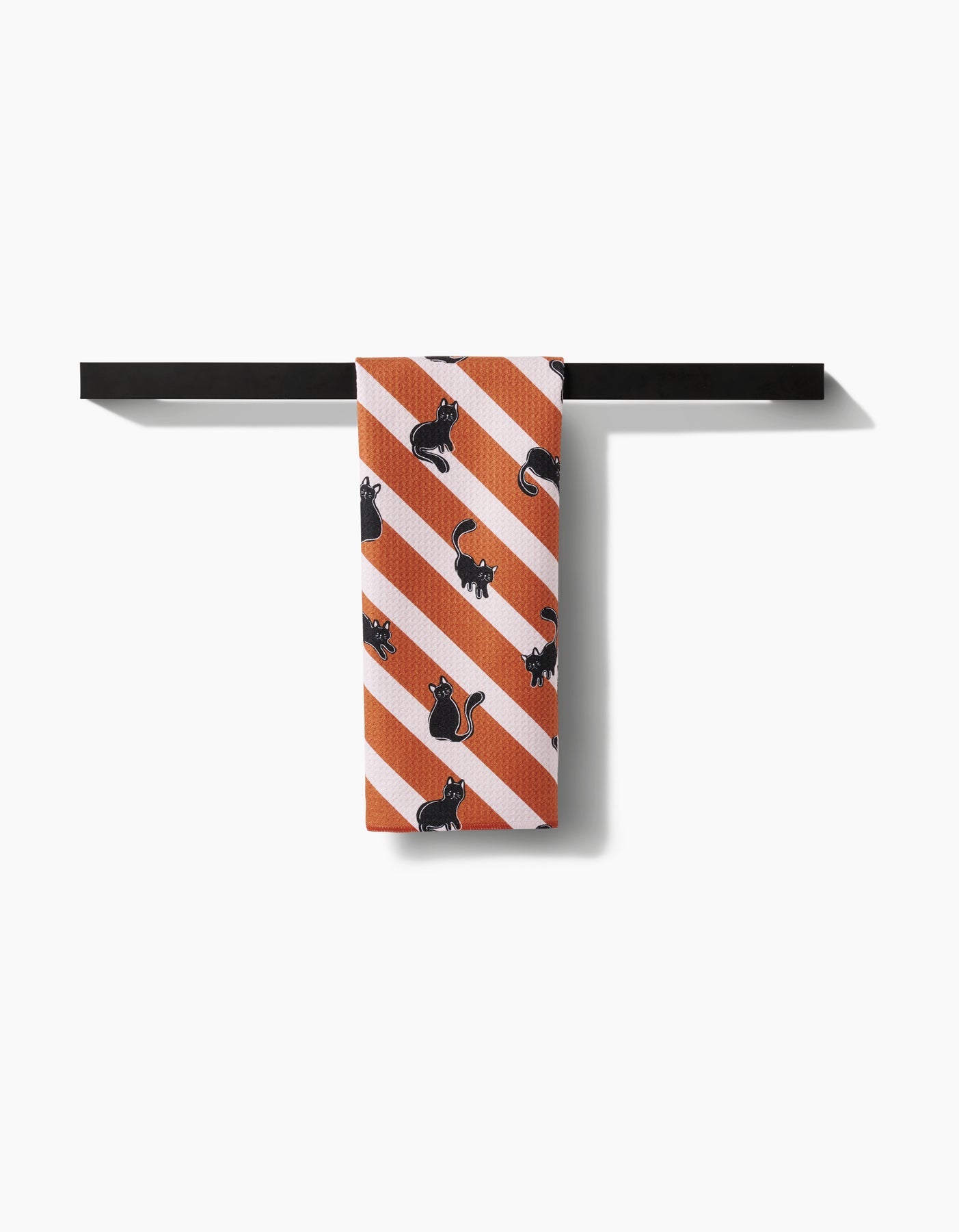 Striped Black Cats Orange - Kitchen Tea Towel
