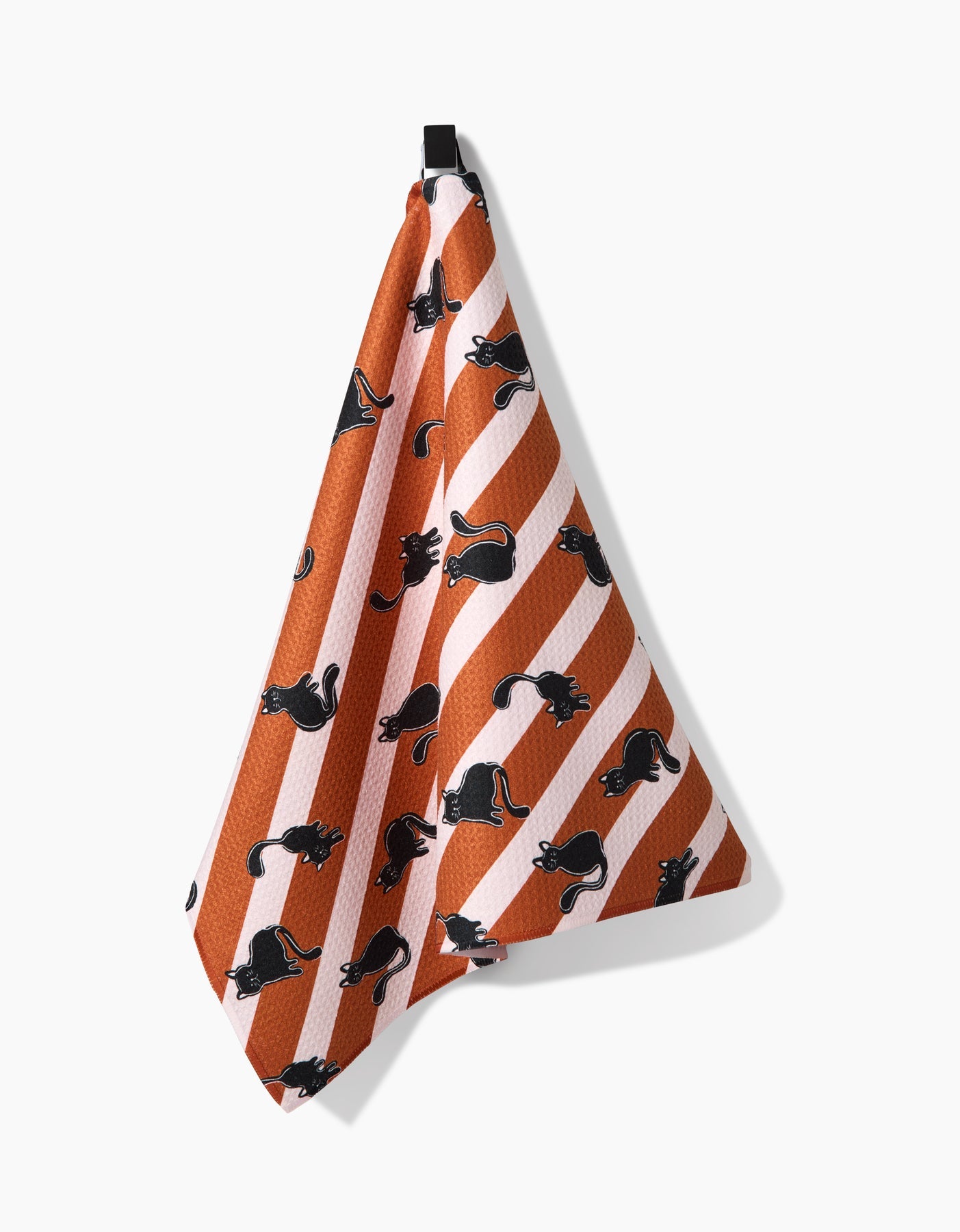 Striped Black Cats Orange - Kitchen Tea Towel