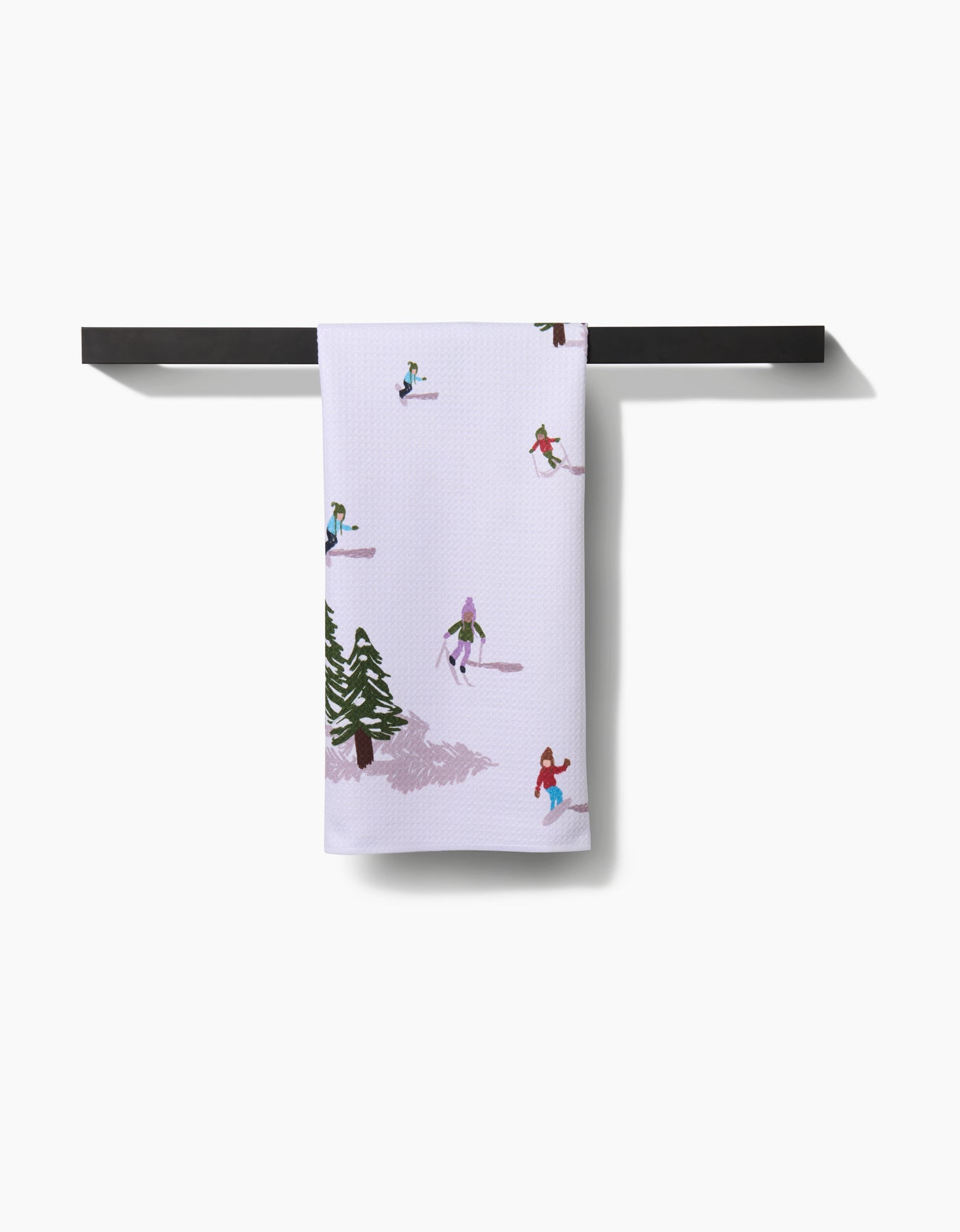 Winter Skiing Trip Kitchen Tea Towel