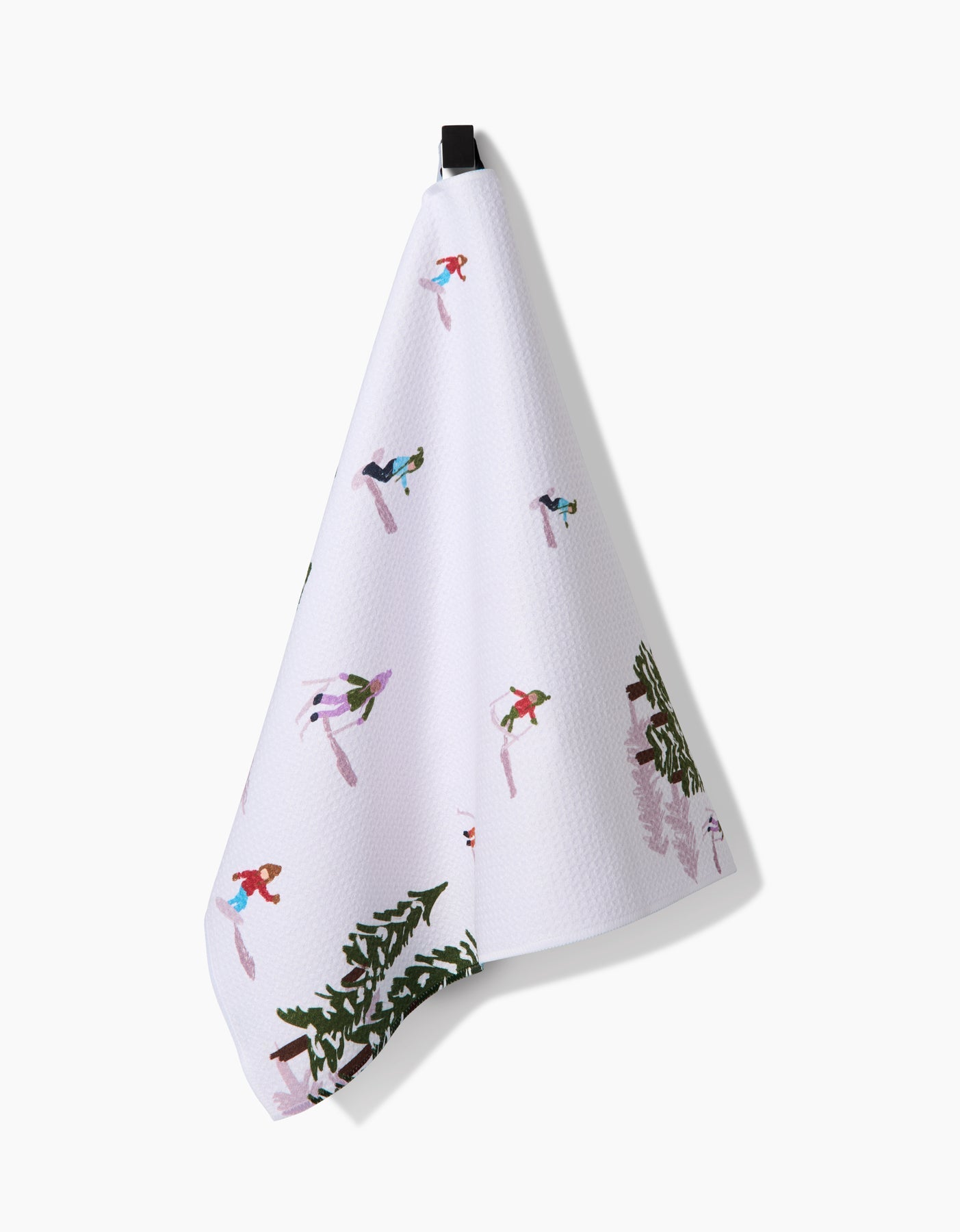 Winter Skiing Trip Kitchen Tea Towel