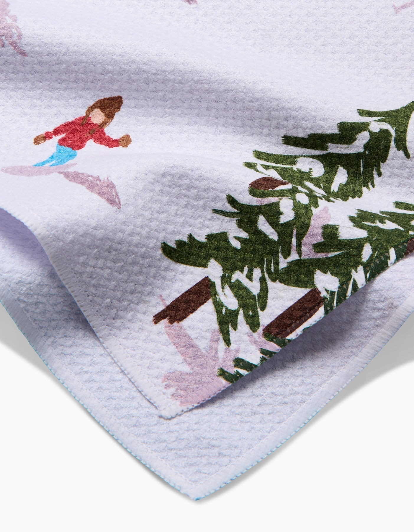 Winter Skiing Trip Kitchen Tea Towel