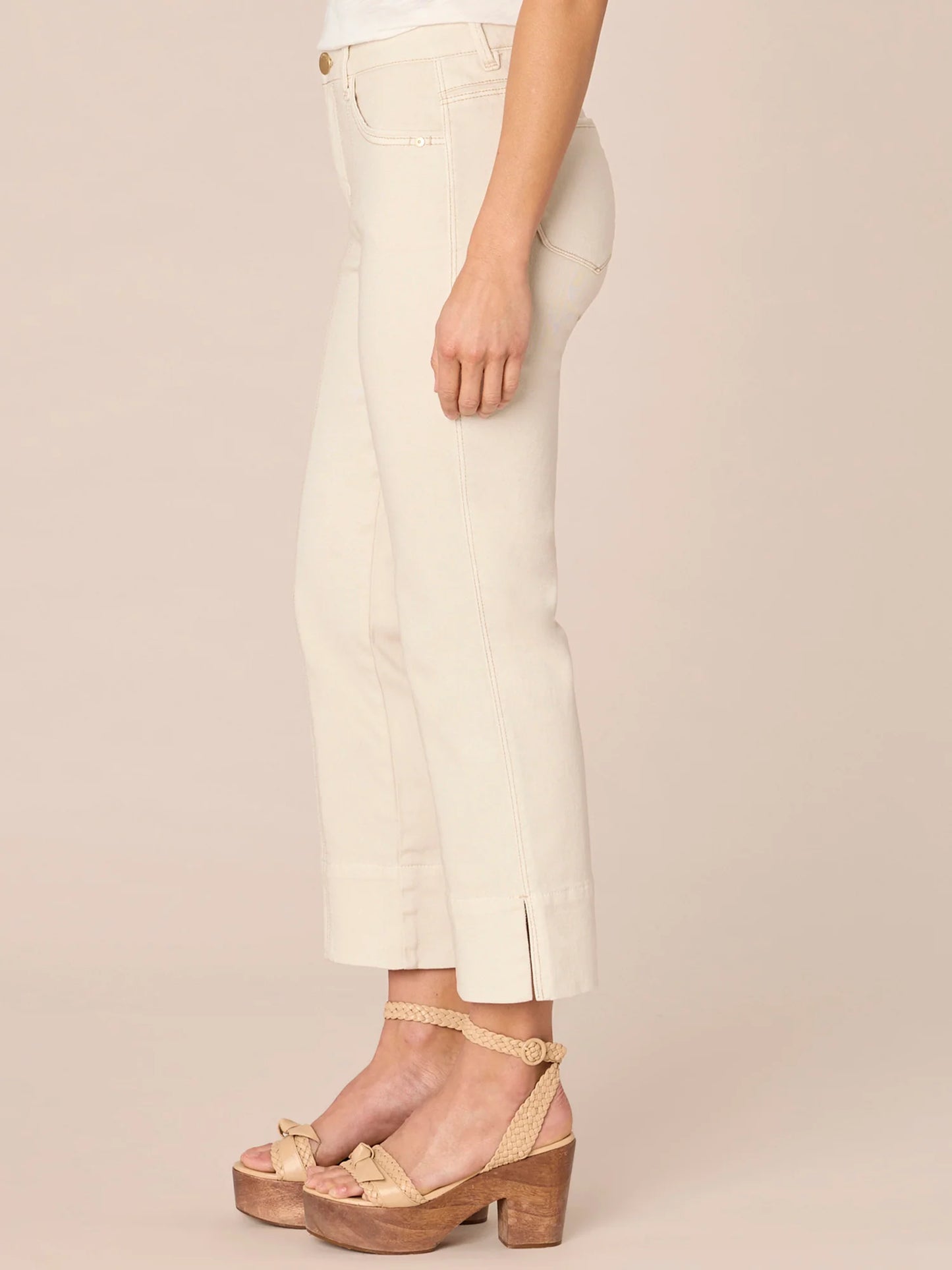 Plus size jeans-"Ab"solution comfortable Seam Slit Hem Kick Flare pant Spring-Summer JOOR - Democracy