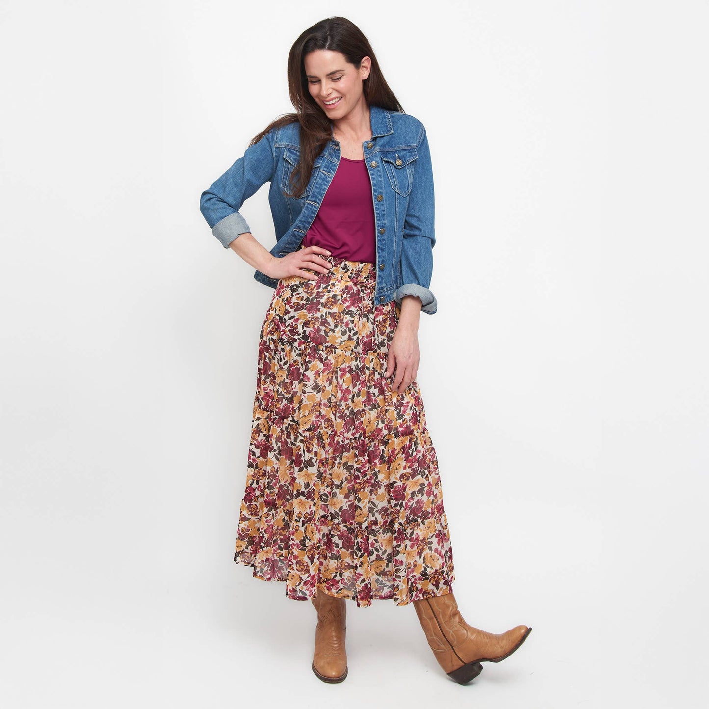 Elsie & Zoey - Hazel Georgette Tiered Maxi Skirt