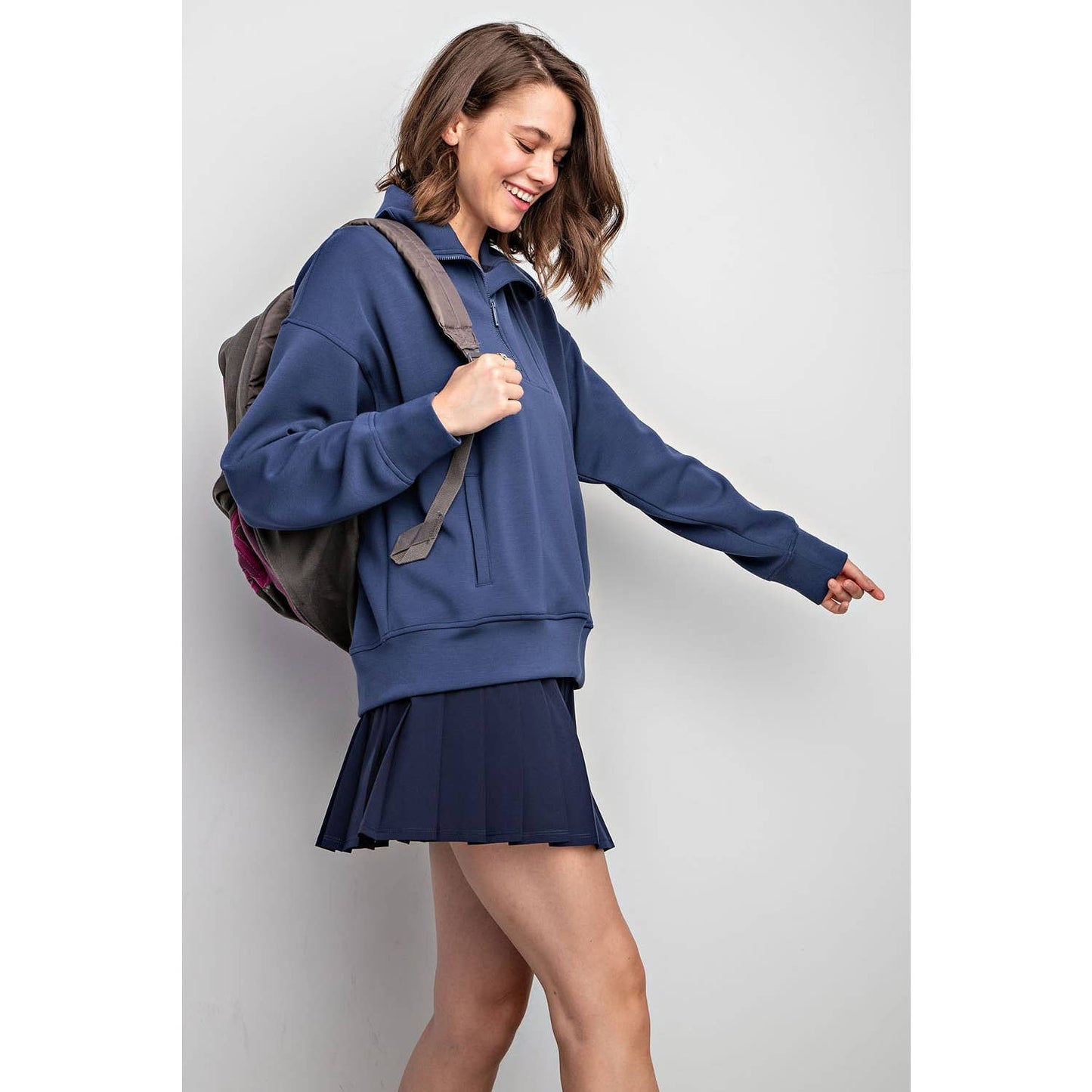 QUARTER ZIP FUNNEL NECK PULLOVER Rae Mode
