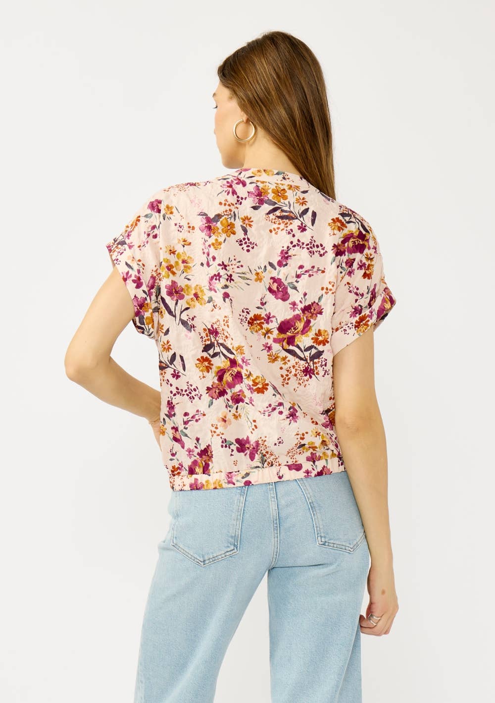 Lovestitch - Twist Front Dolman Sleeve Button Down Top Lovestitch