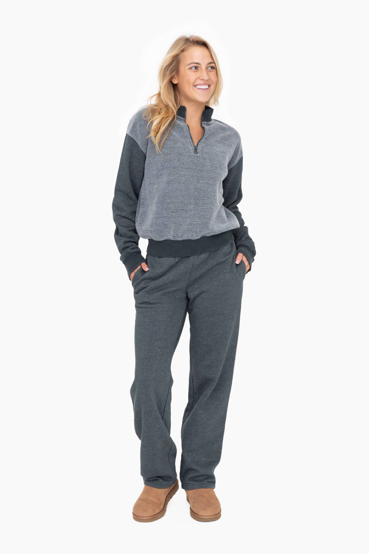 Vintage Fleece Half Zip Pullover Mono B