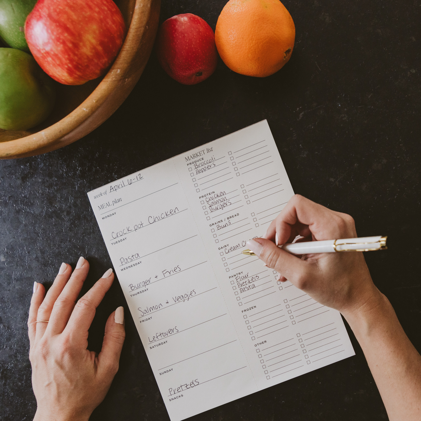 Weekly Meal Plan Notepad – Meal Planner & Grocery List Stationery