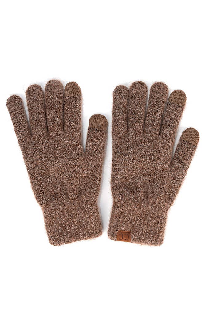 C.C Heather Knit Plain Gloves Hana