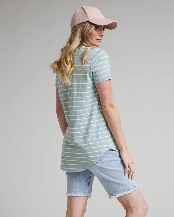 Jadeite Amber V-Neck Tee
