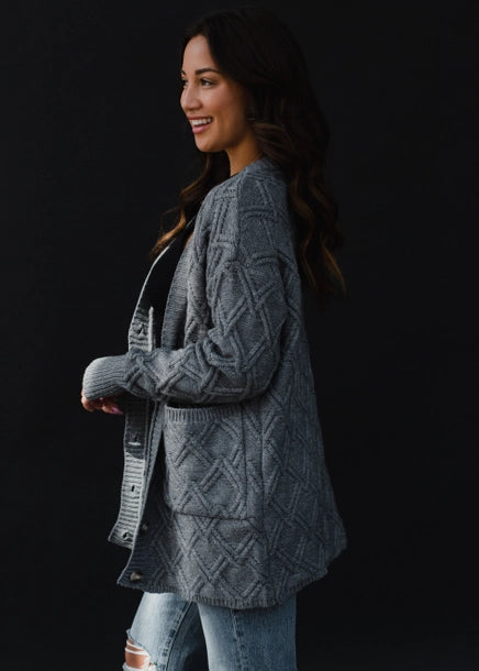 Gray Button Up Cardigan