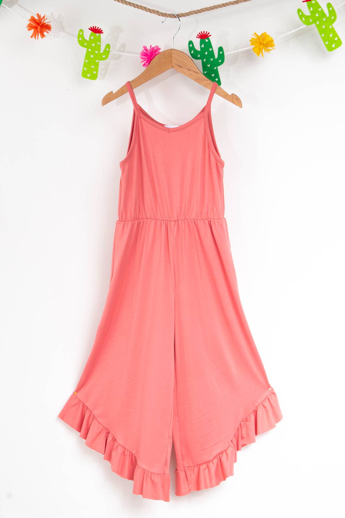 GIRLS KNIT RUFFLE SLIP JUMPSUIT