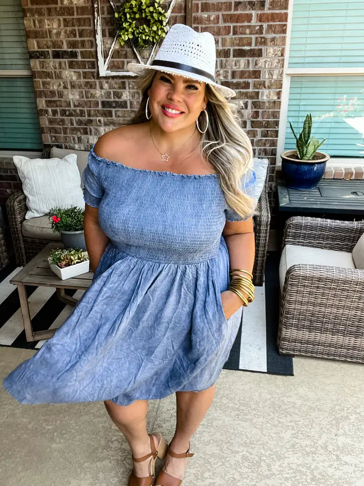 Vintage Blue Hadley Mineral Wash Dress