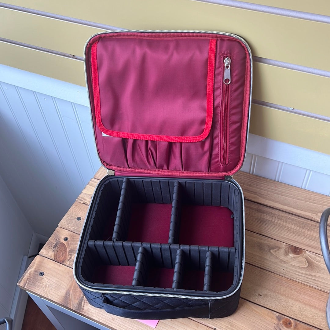 Mega Makeup Case Black Quilted RTS