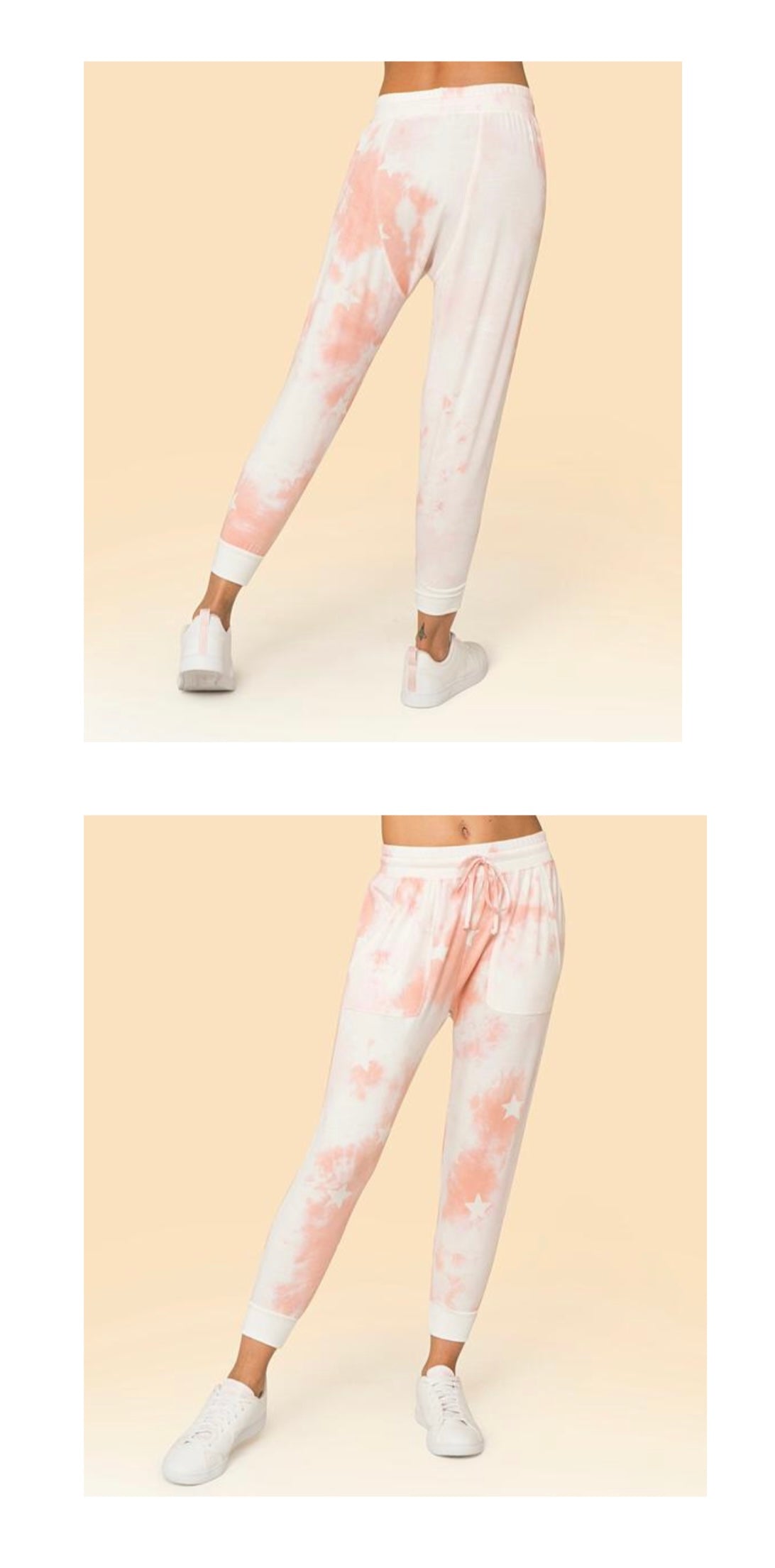 Roseate French Terry Tie Dye Star Joggers