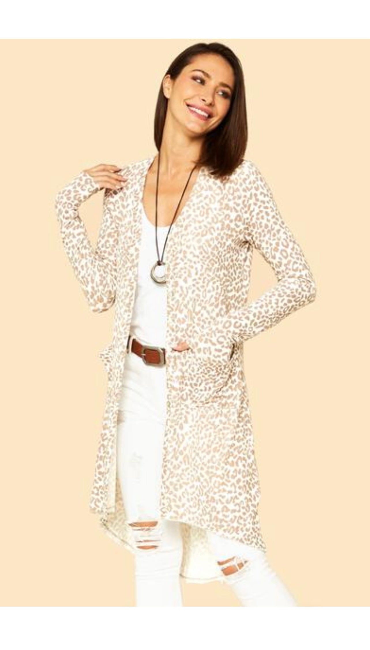 Taupe/Bone Cheetah Duster