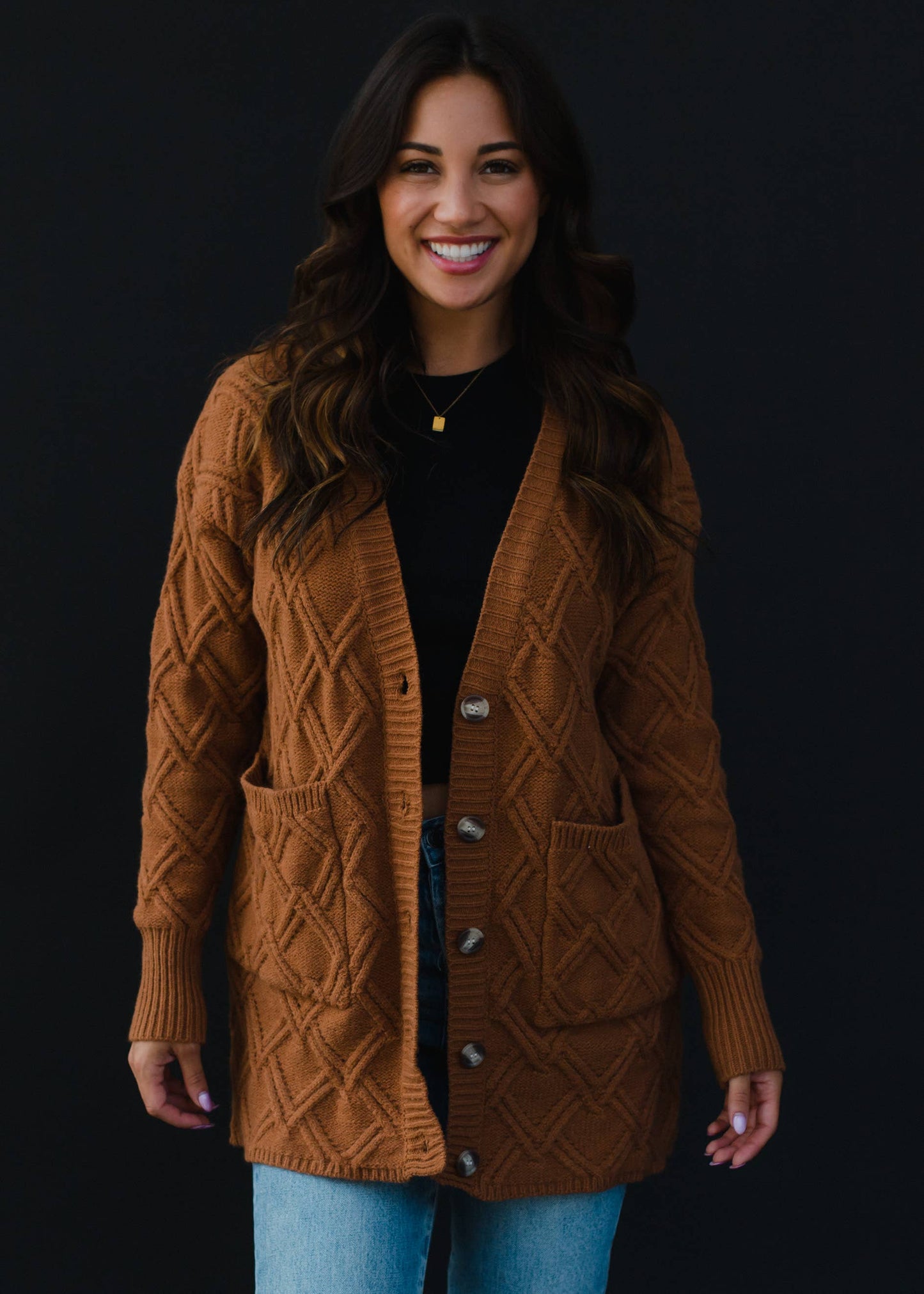 Brown Button Up Cardigan
