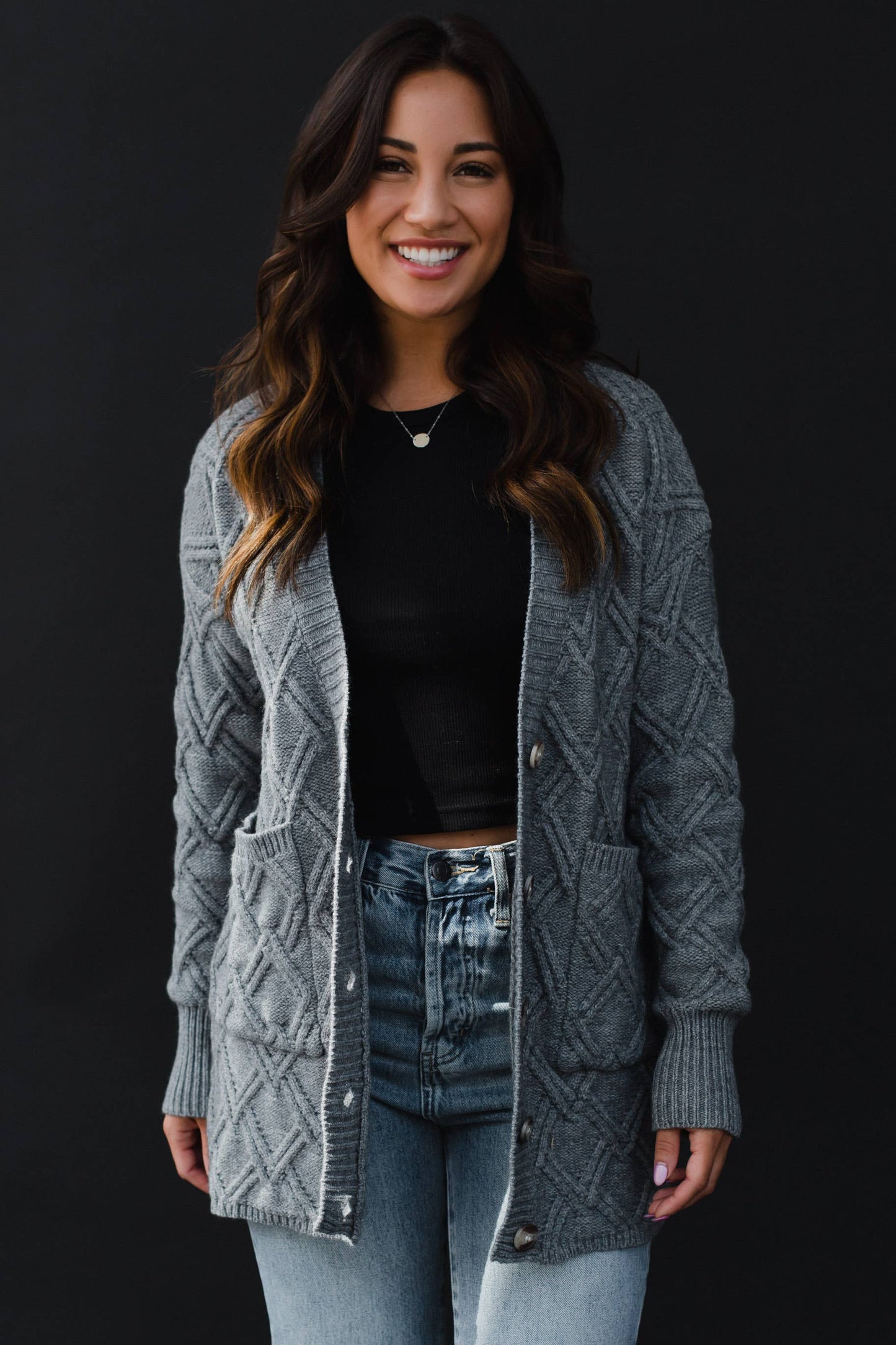 Gray Button Up Cardigan