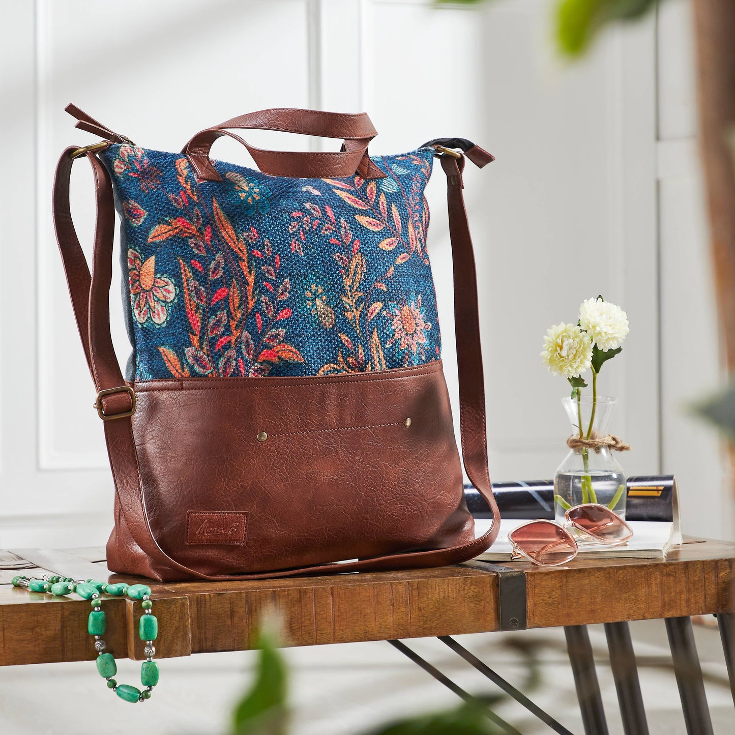 Amelia Canvas and Durrie convertible Tote