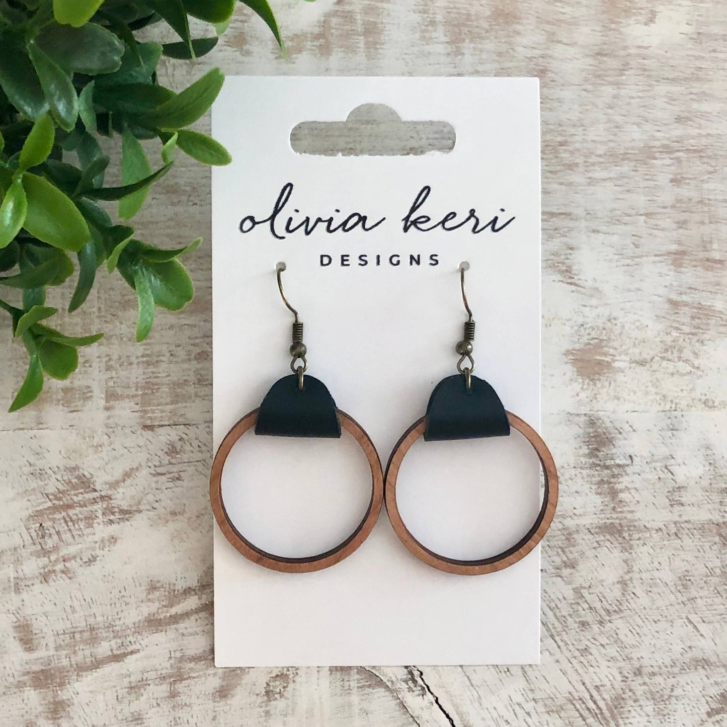 Wood Hoop Earrings