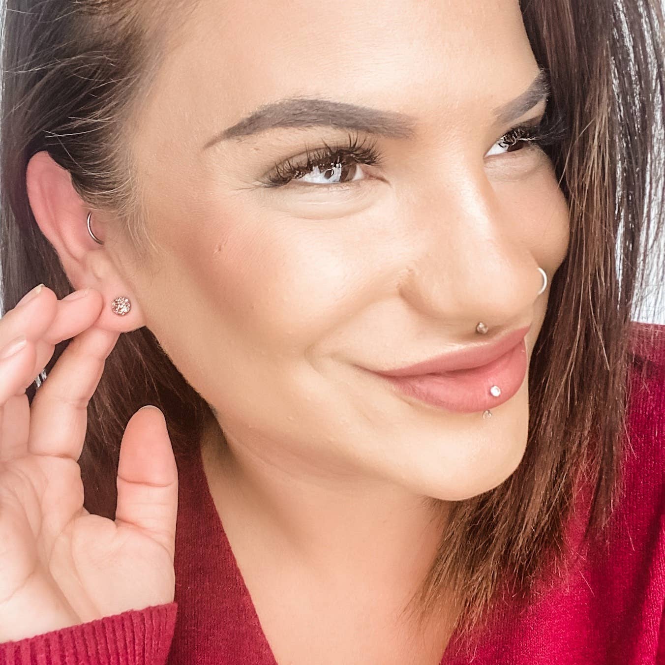 Micro Earrings in Rose Gold