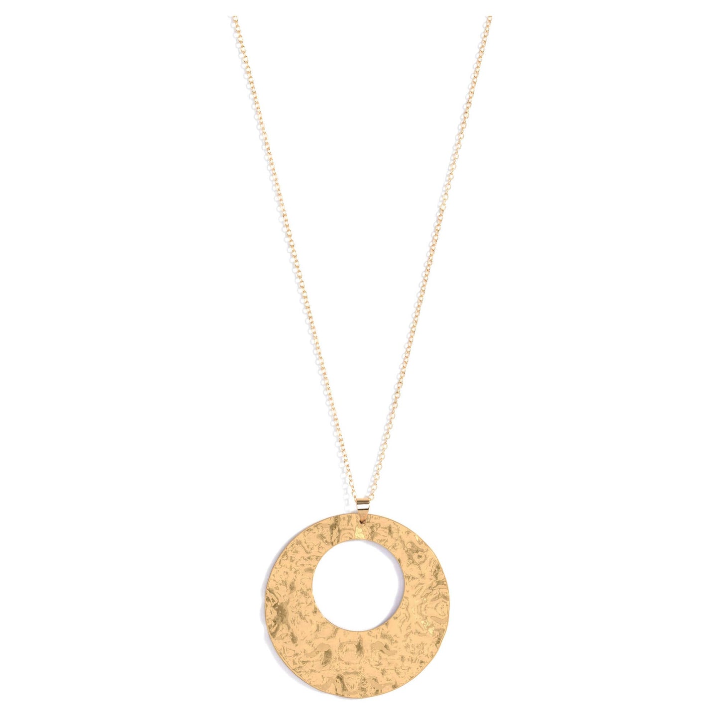 Long Necklace with Gilded Pendant