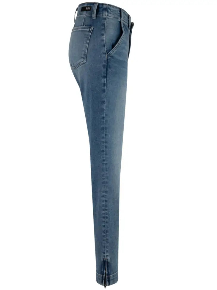 JAZZY - REESE STRAIGHT WITH SLANTED POCKET ZIP SIDE HEM