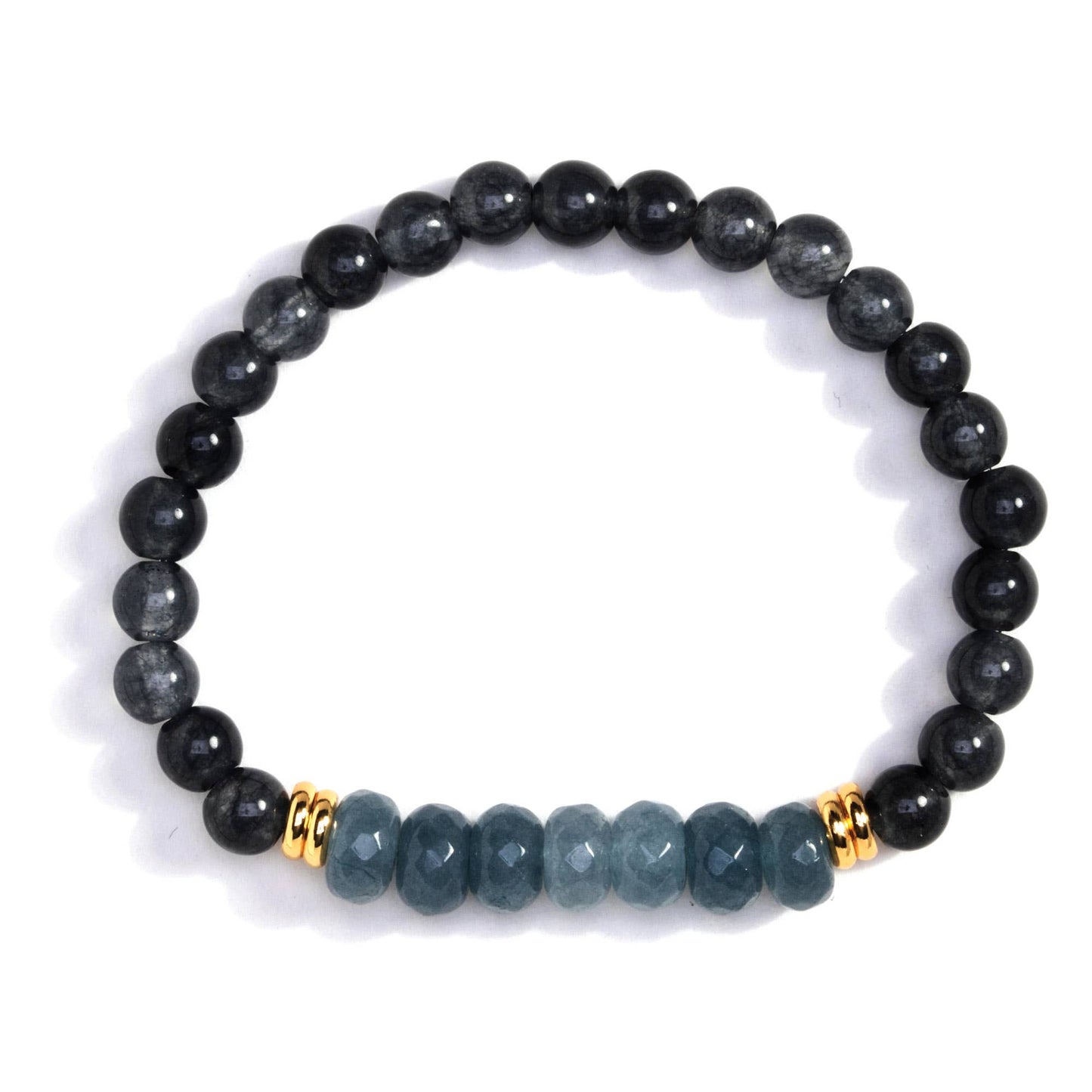 Greyish Blue Stretch Stone Bracelet Splendid Iris