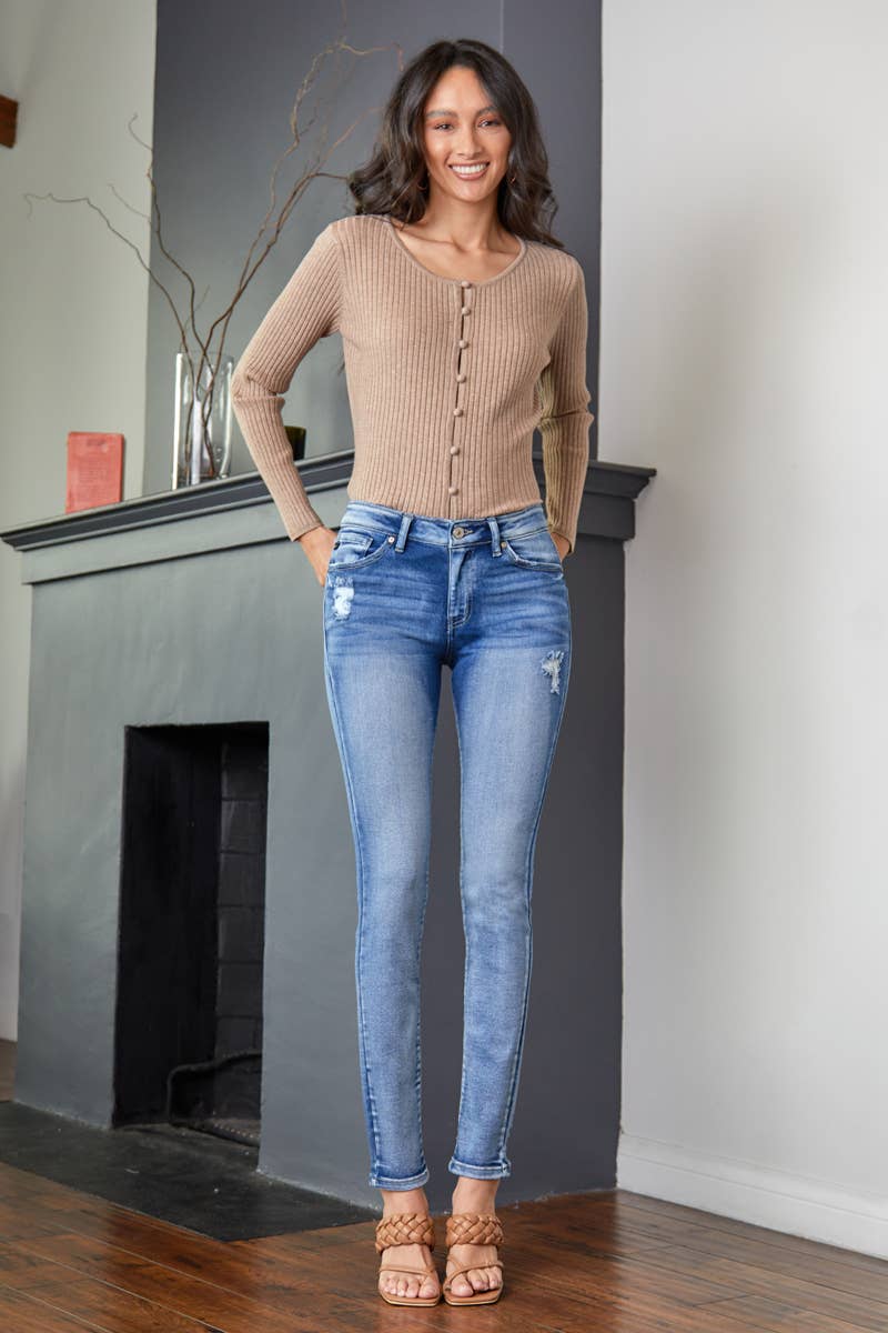 MID RISE SUPER SKINNY JEANS