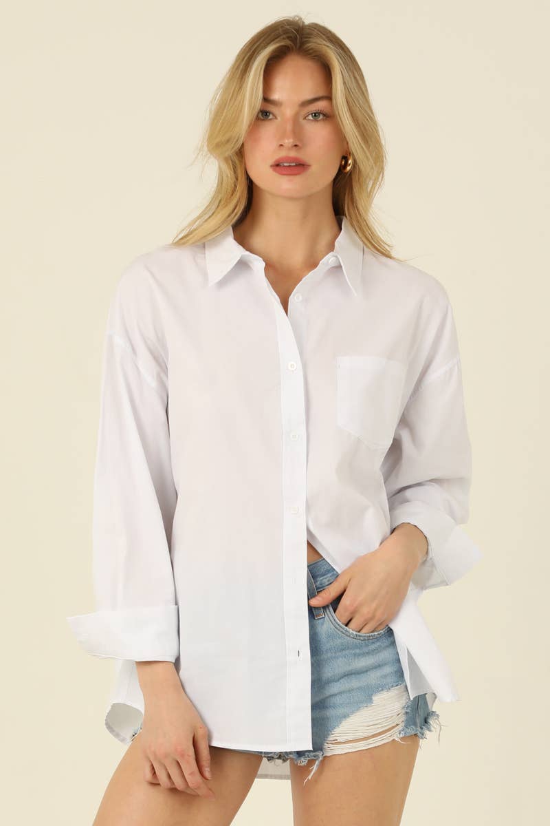 RELAXED FIT BUTTON FRONT SHIRT