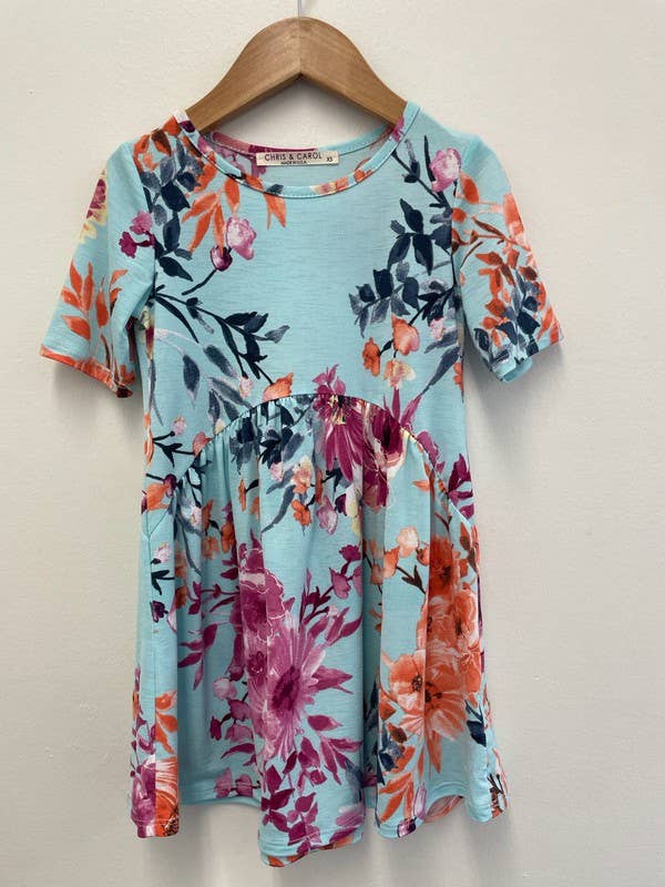 KIDS SKY BLUE BABYDOLL DRESS