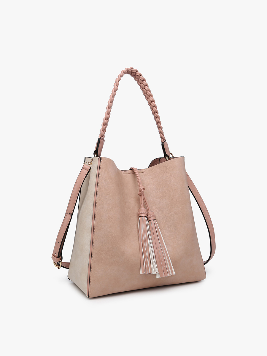 Dina Contrast Tote w/ Tassel