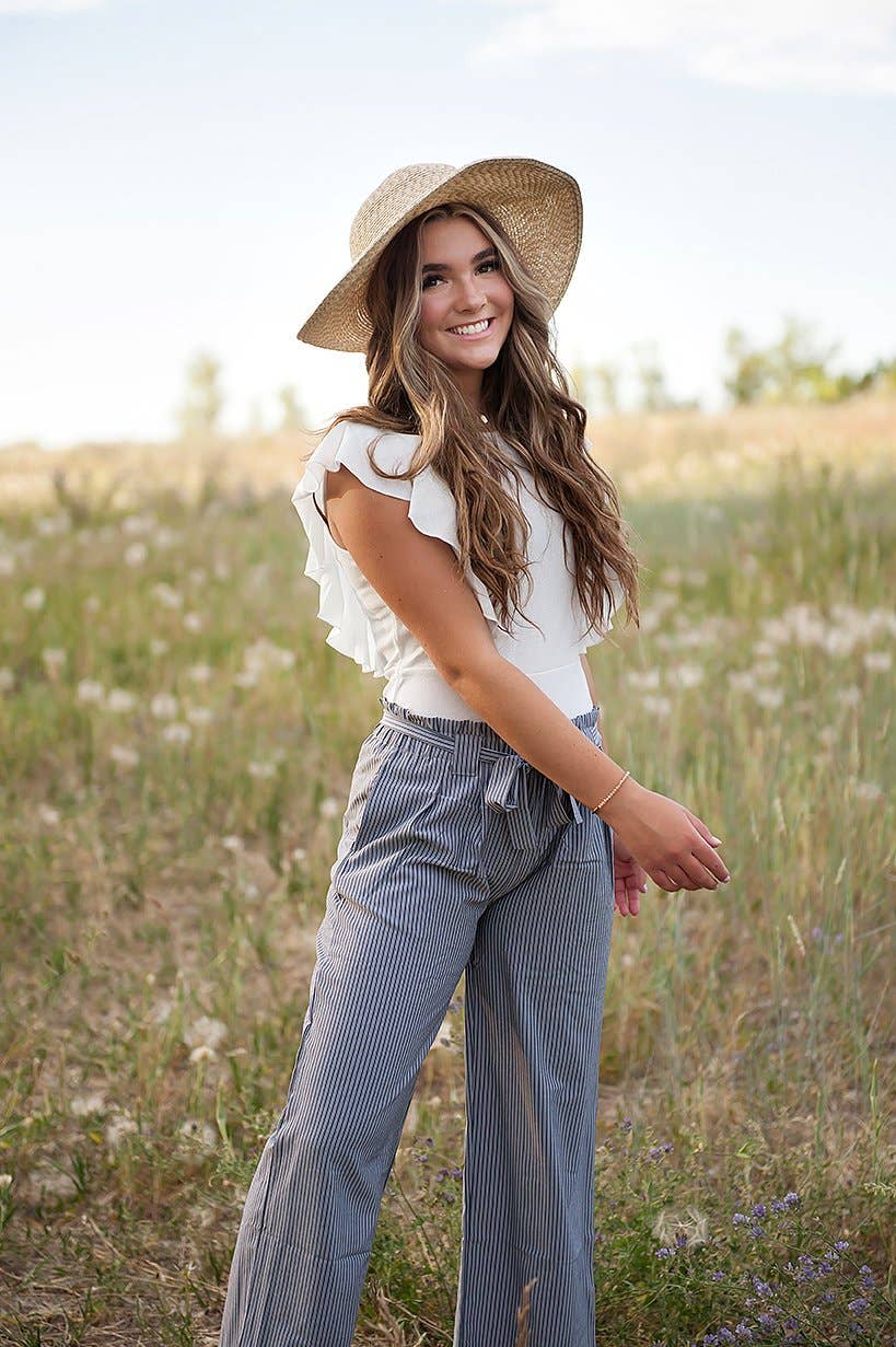 Izzy Belted Striped Palazzo Pants