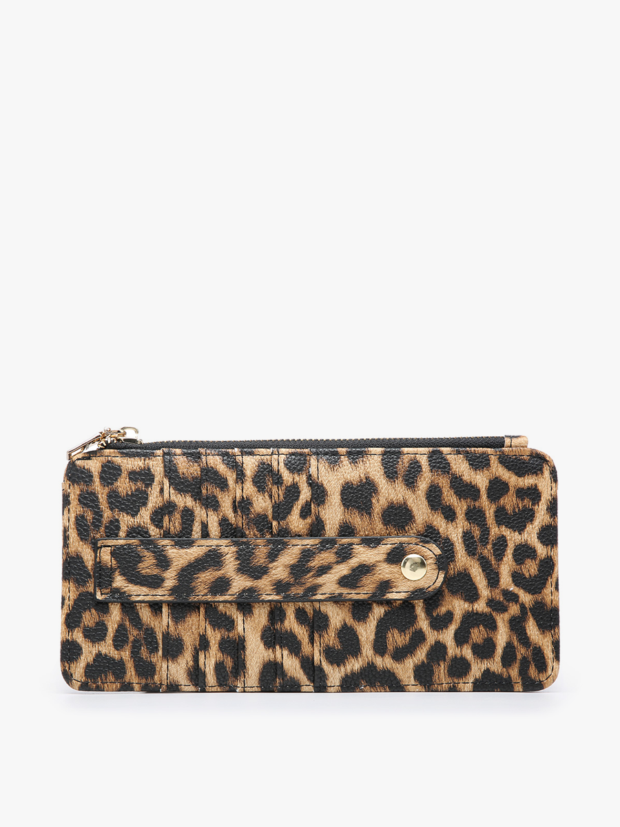 Leopard Mustard Saige Slim Card Holder Wallet