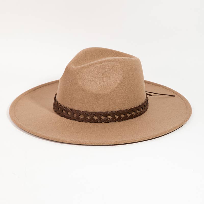 Braided Strap Fedora Hat Fall-Winter Collections by Fame Accessories