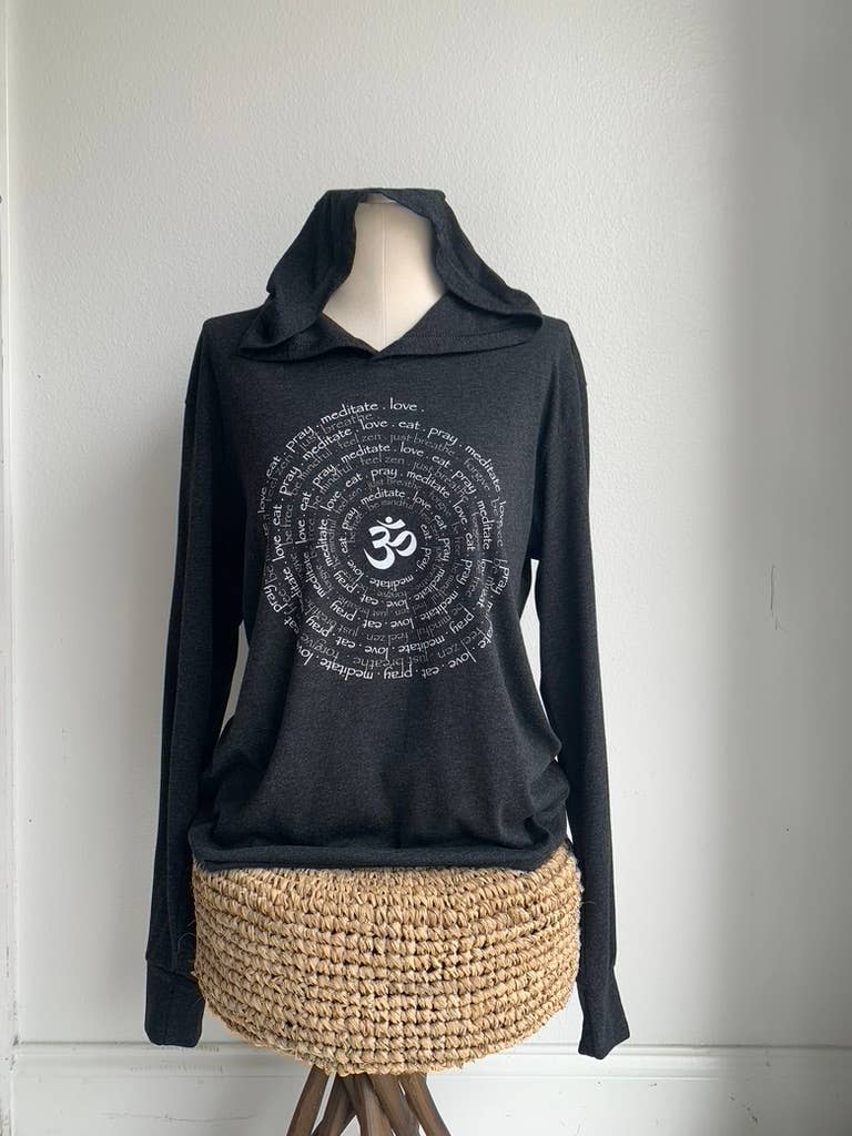 Zen Spiral Triblend Hoodie Vintage Black