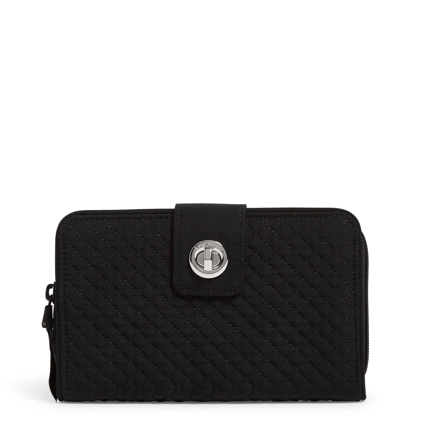 Classic Black RFID Microfiber Turnlock Wallet
