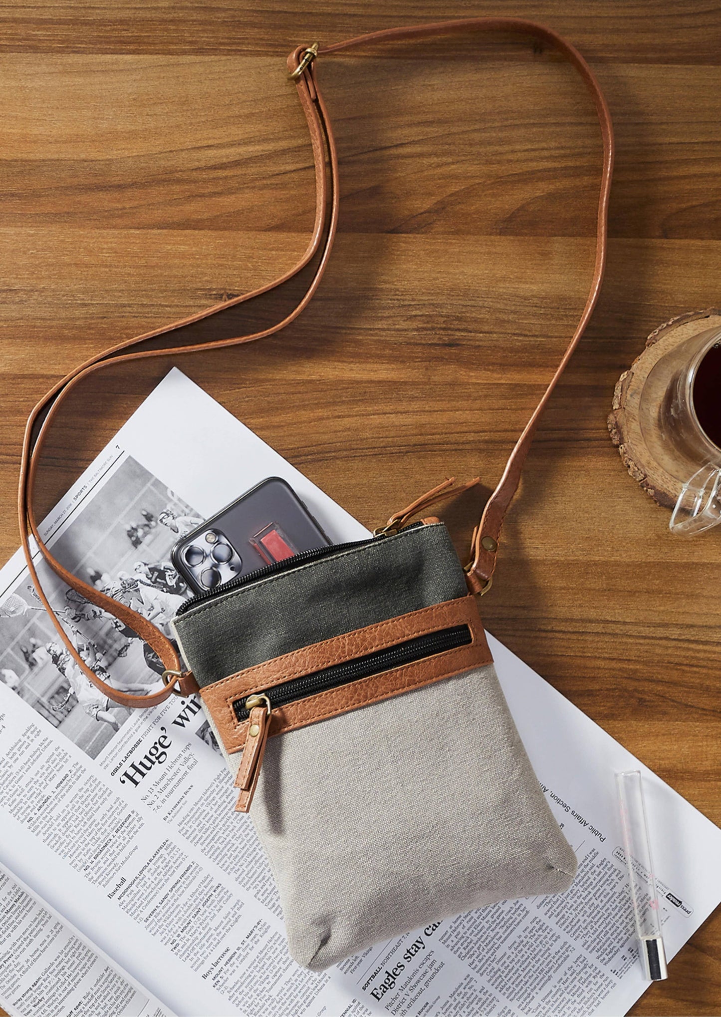 Ava Up-Cycled Canvas Crossbody