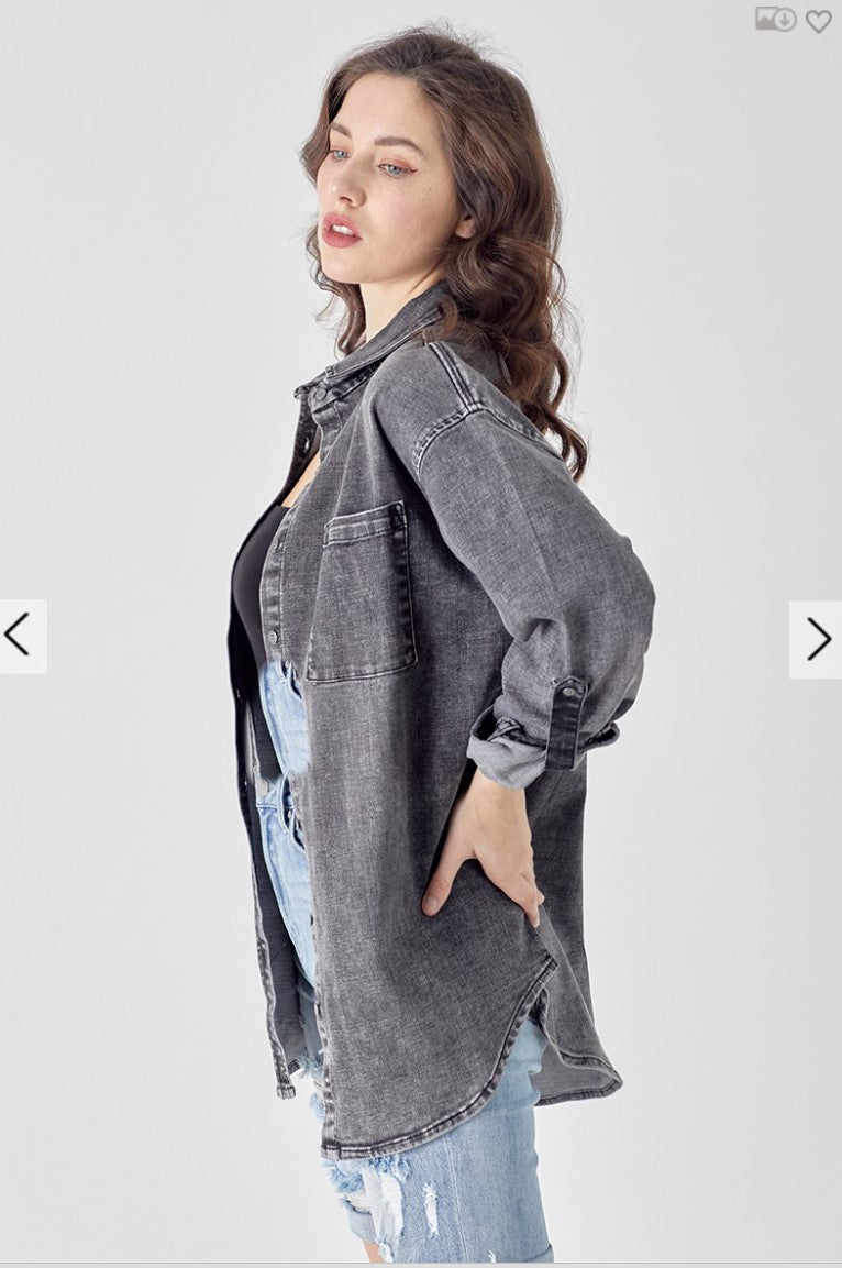 Grey Denim Shirt