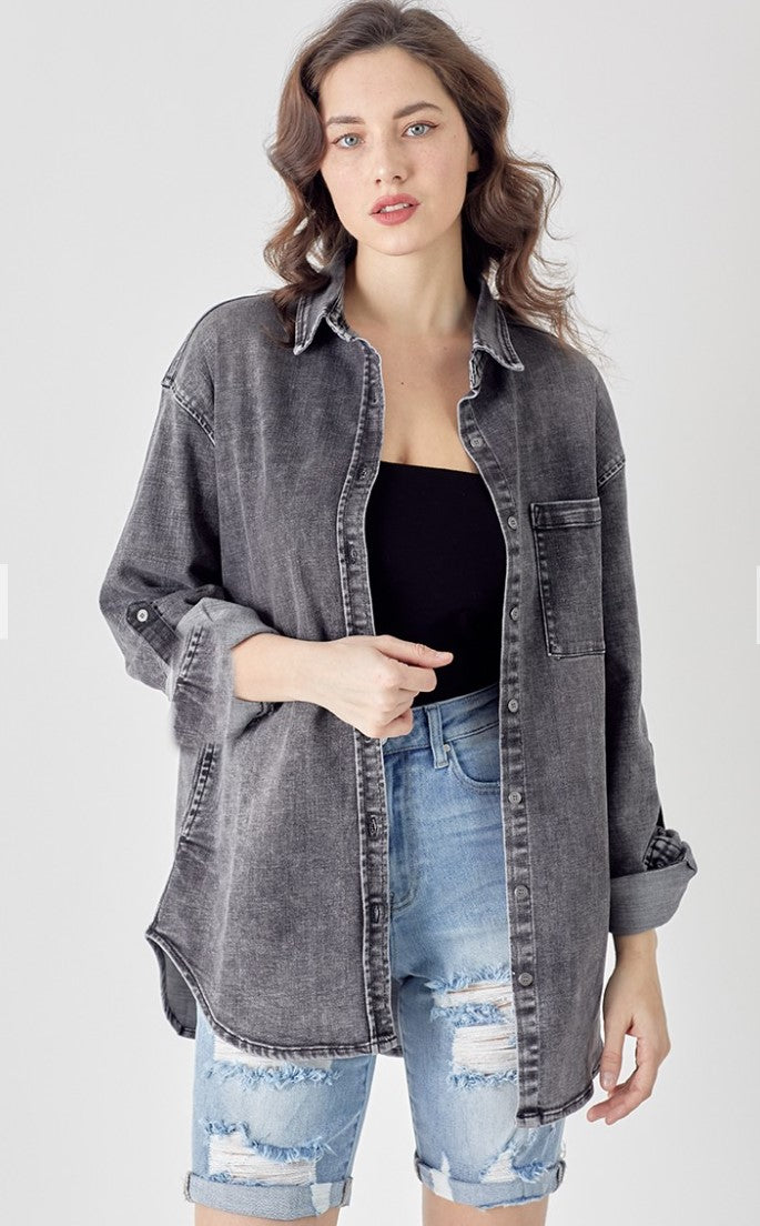 Grey Denim Shirt