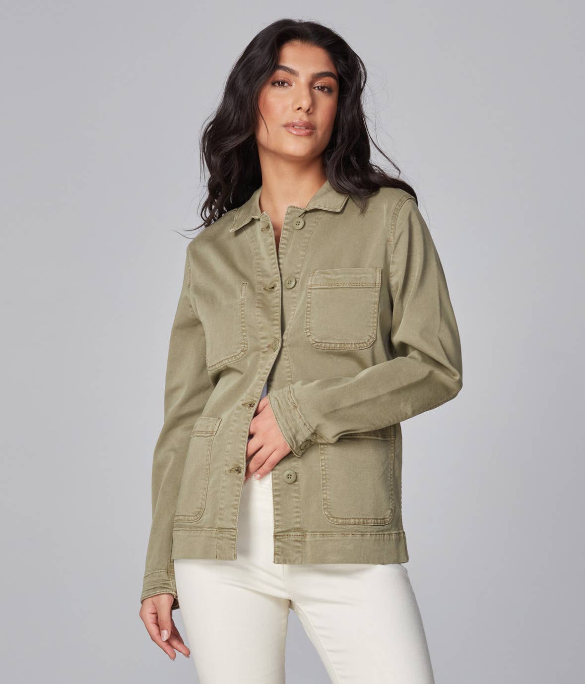 Deep Khaki Shacket