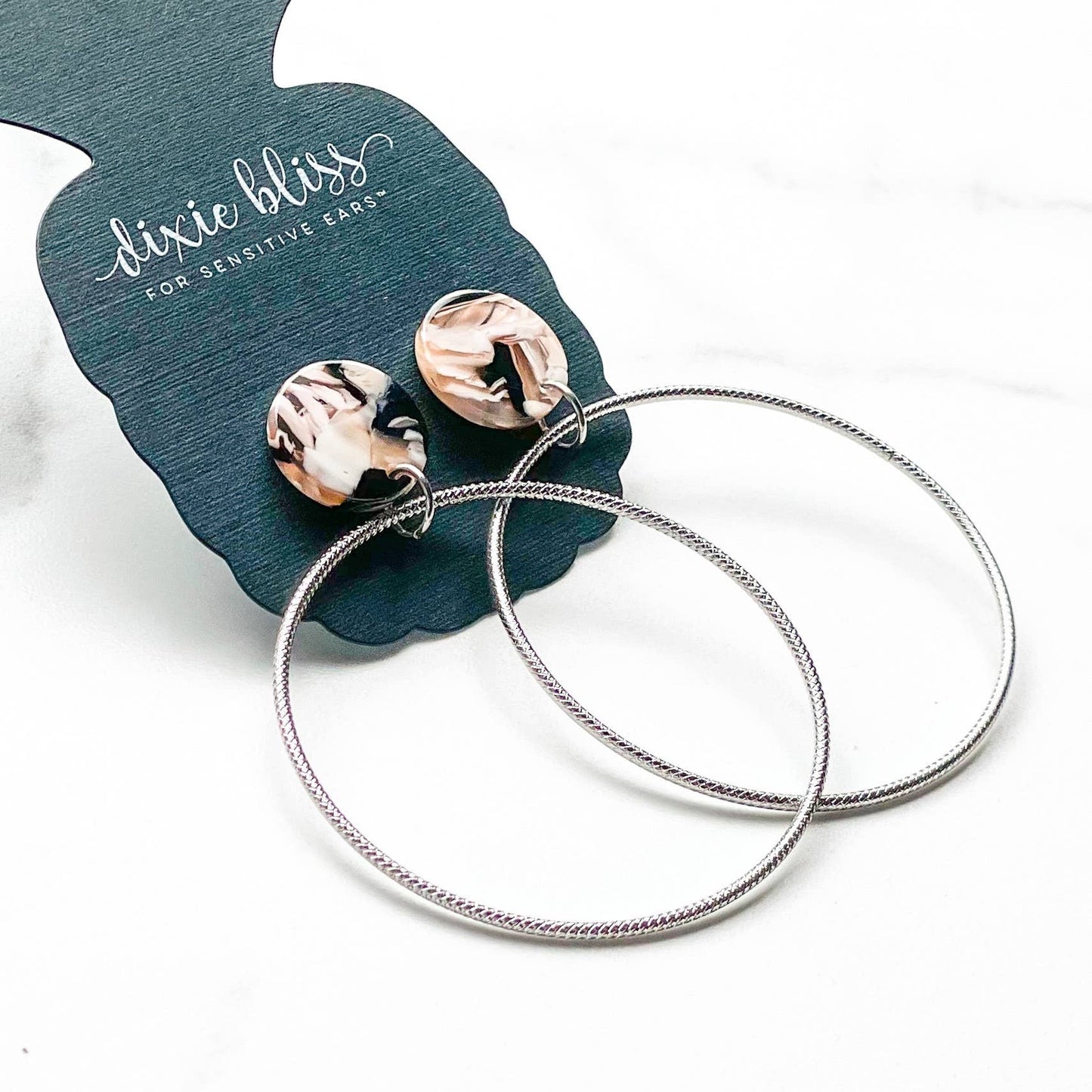 Confidence in Nude Marble Earrings