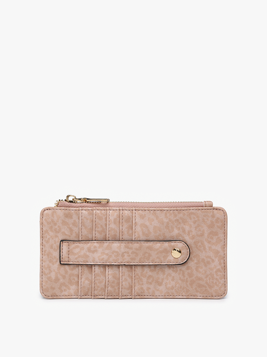 Cheetah Peach Saige Slim Card Holder Wallet