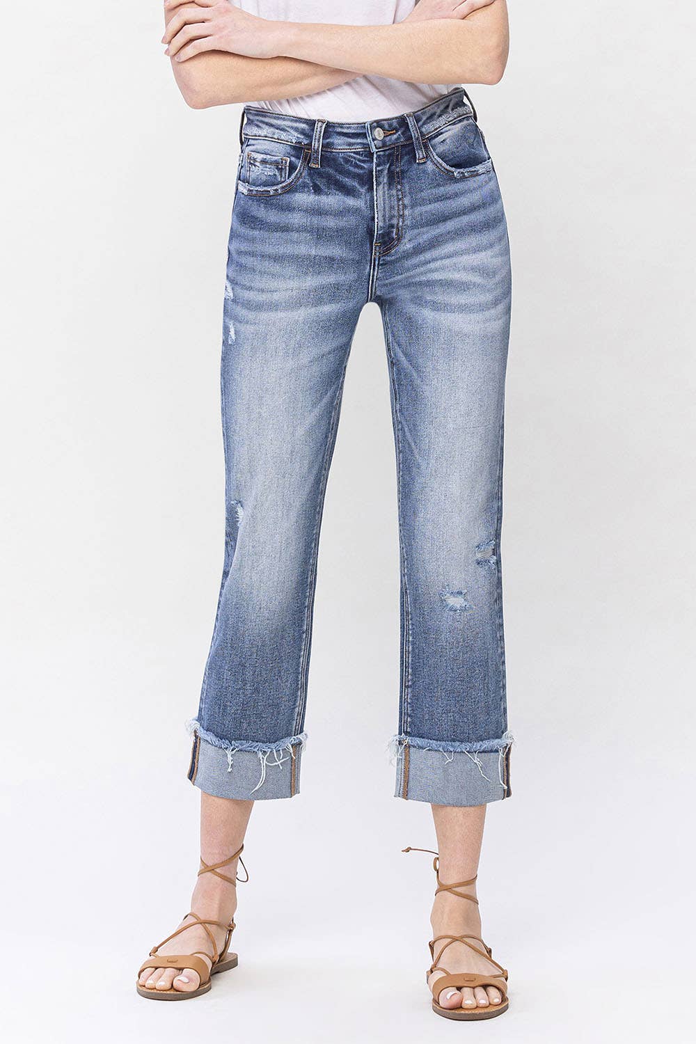 INFALLIBLE HIGH RISE CUFFED STRAIGHT JEANS Spring-Summer Lovervet by VERVET