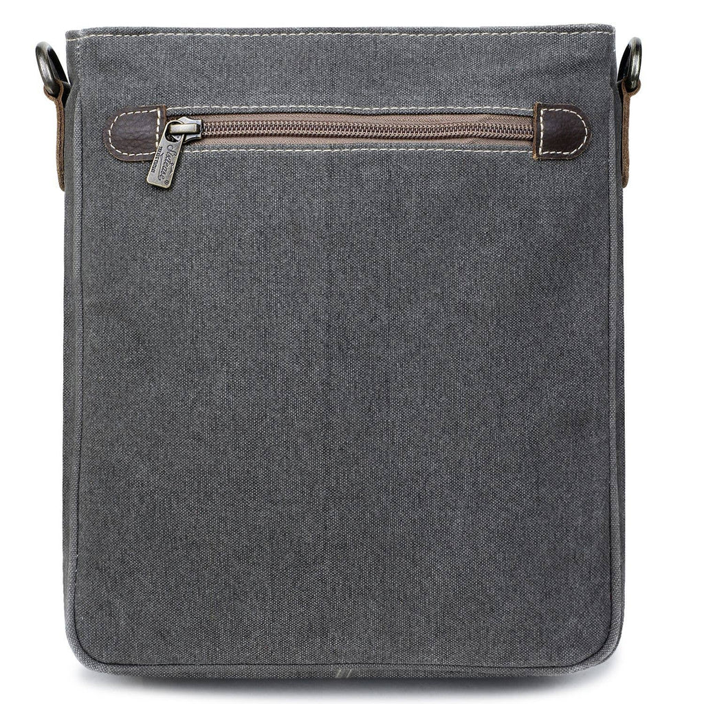 Canvas & Leather Women's Crossbody - Timberwolf/Taupe Gray