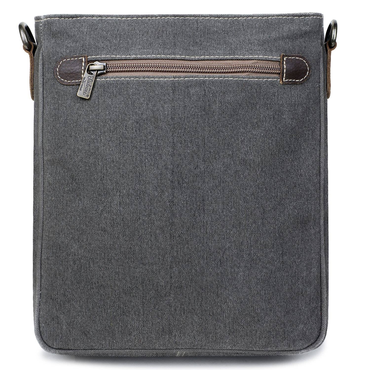 Canvas & Leather Women's Crossbody - Timberwolf/Taupe Gray