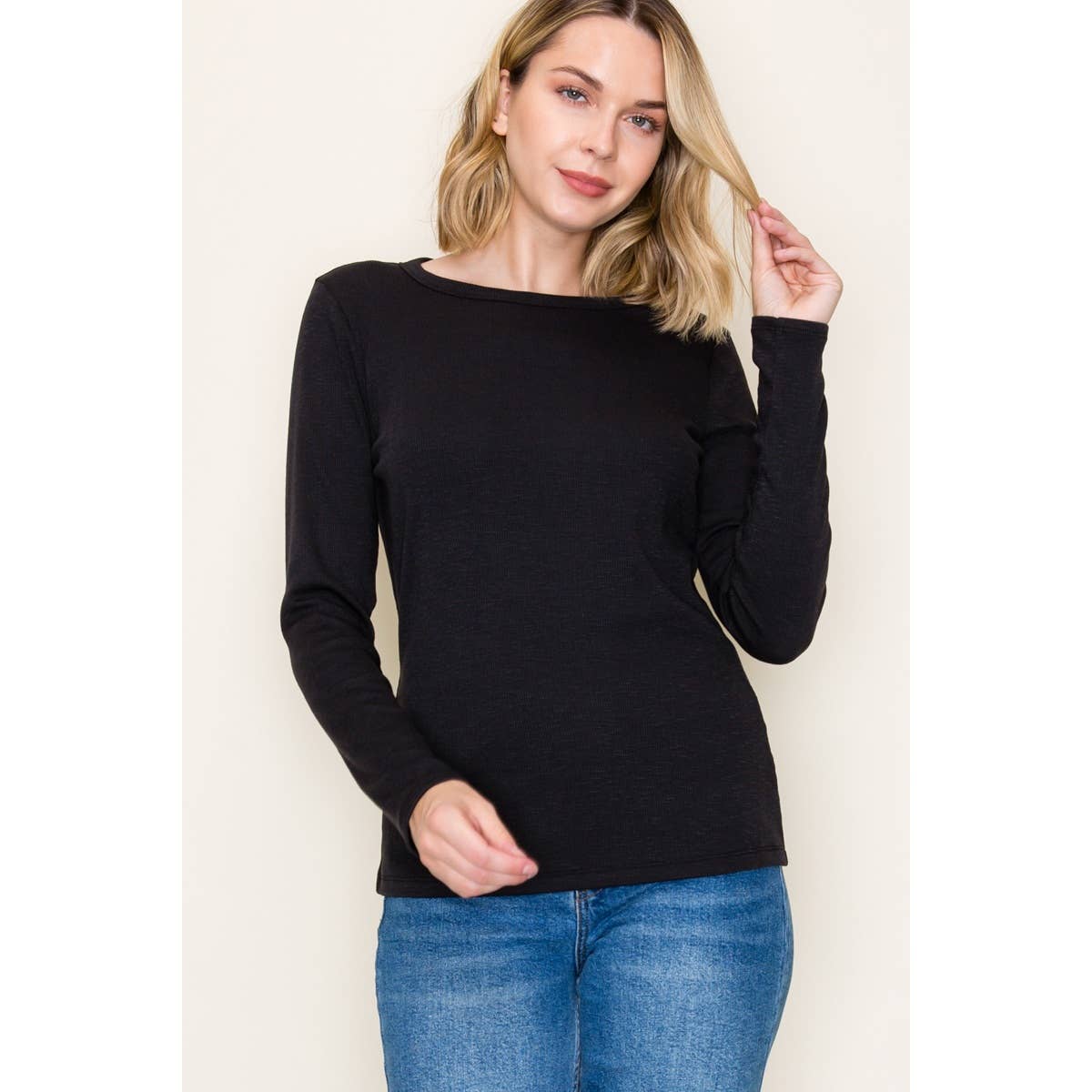 BABY RIB BASIC TOP