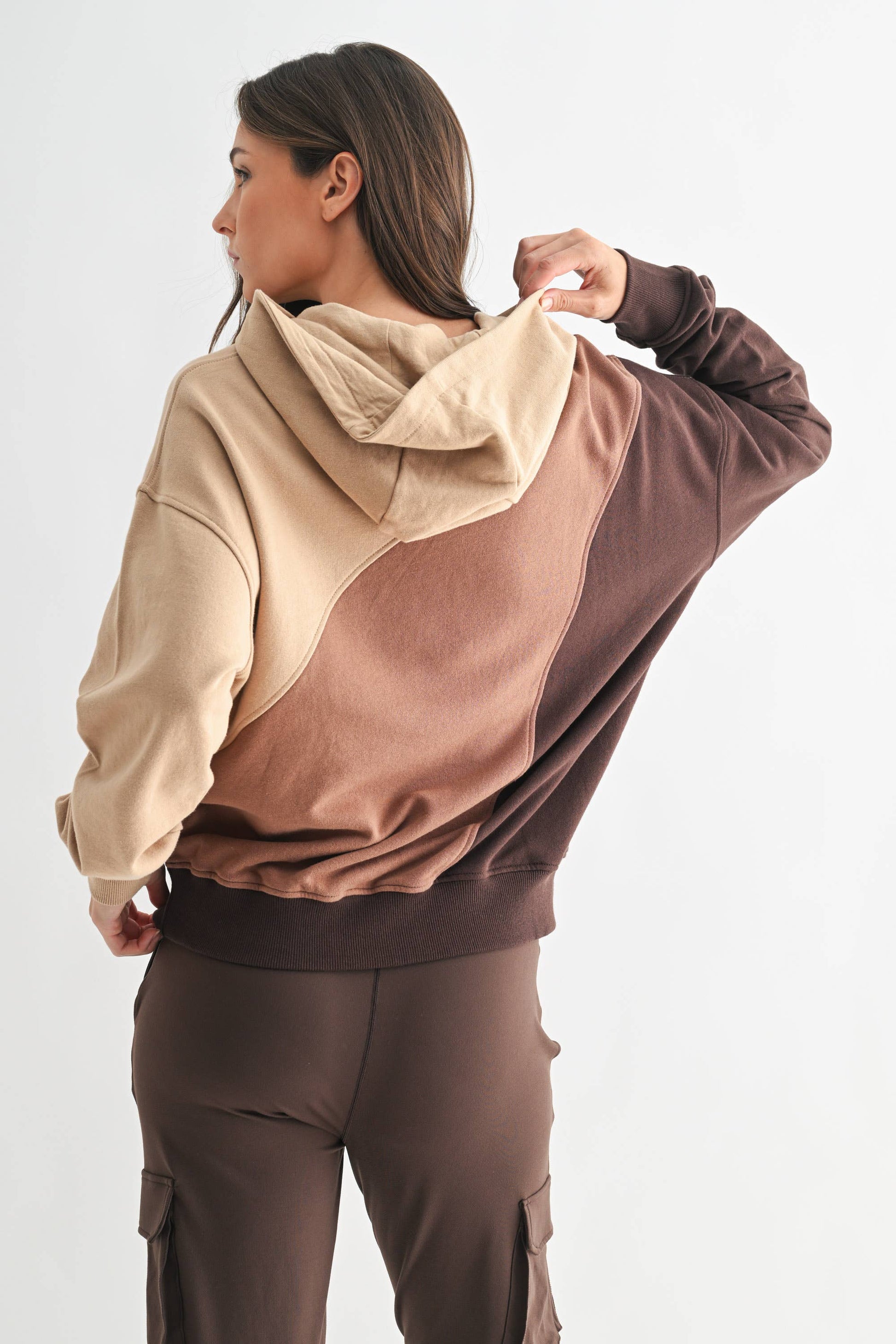 Mono B - Cozy Color Fade Stripe Hoodie Mono B