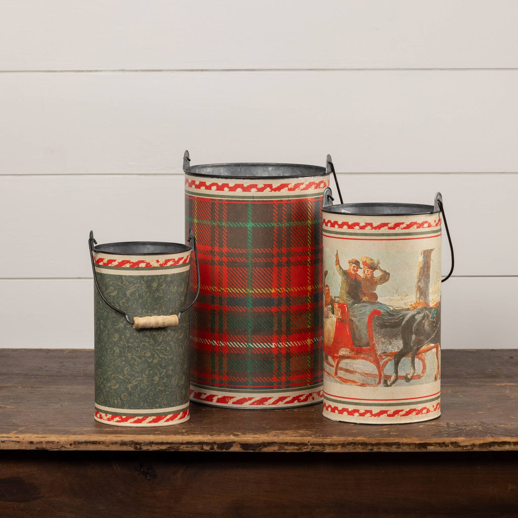 JOY & LAUGHTER METAL BUCKETS