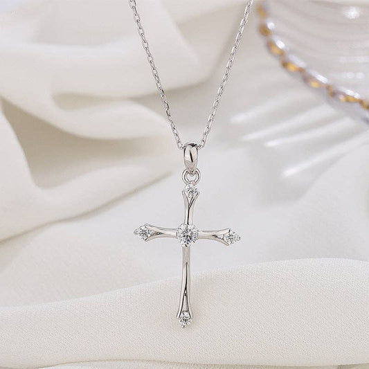 Dainty Cross Charm Pendant Necklace in 925 Sterling Silver Perimade & Co. LLC