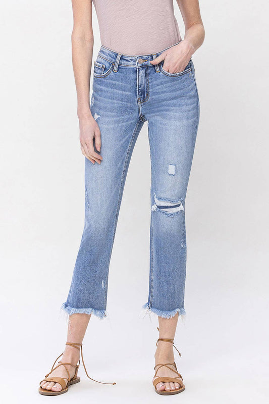 IMPROVING MID RISE CROP SLIM STRAIGHT JEANS Fall-Winter Lovervet by VERVET